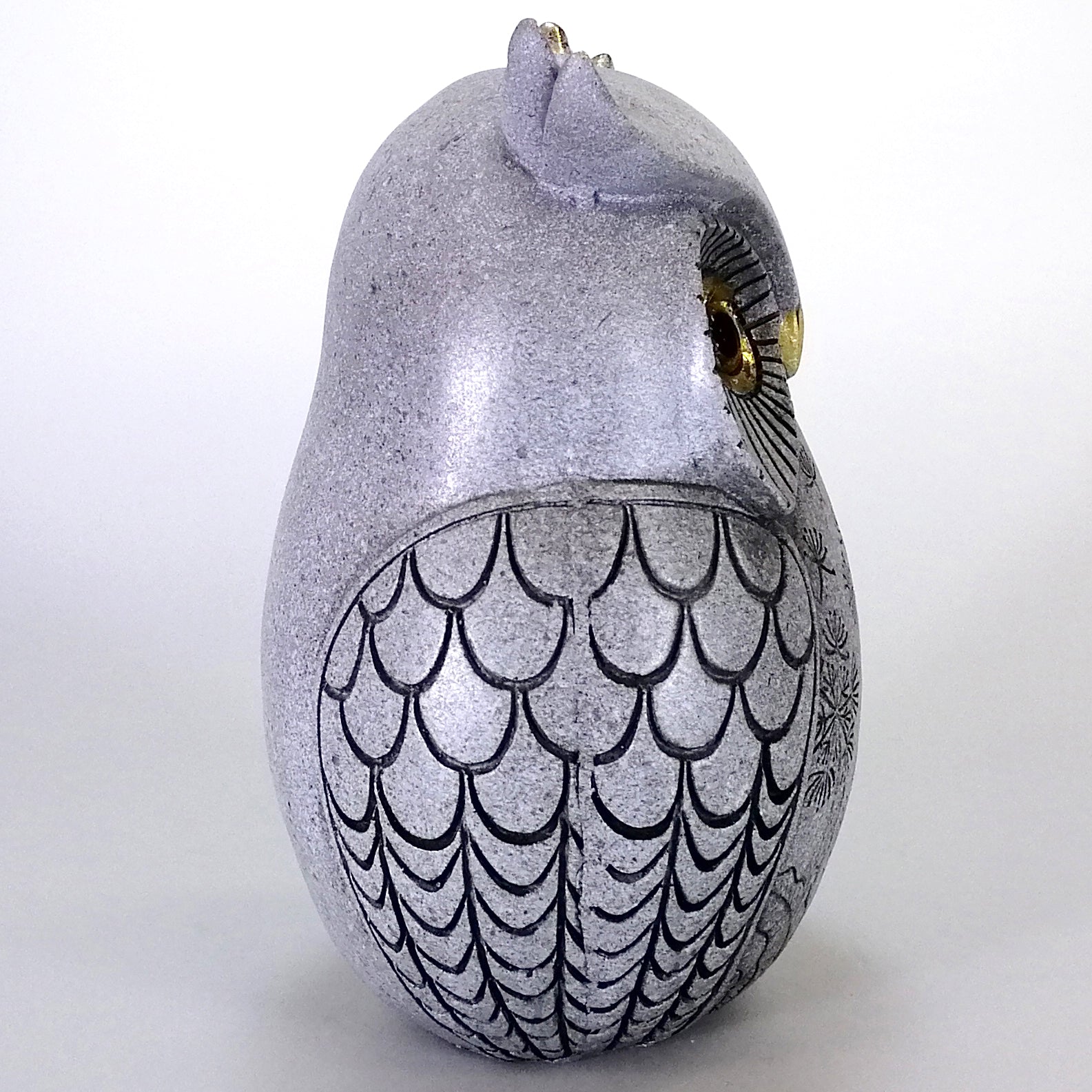 Grey Owl with Gold Accents