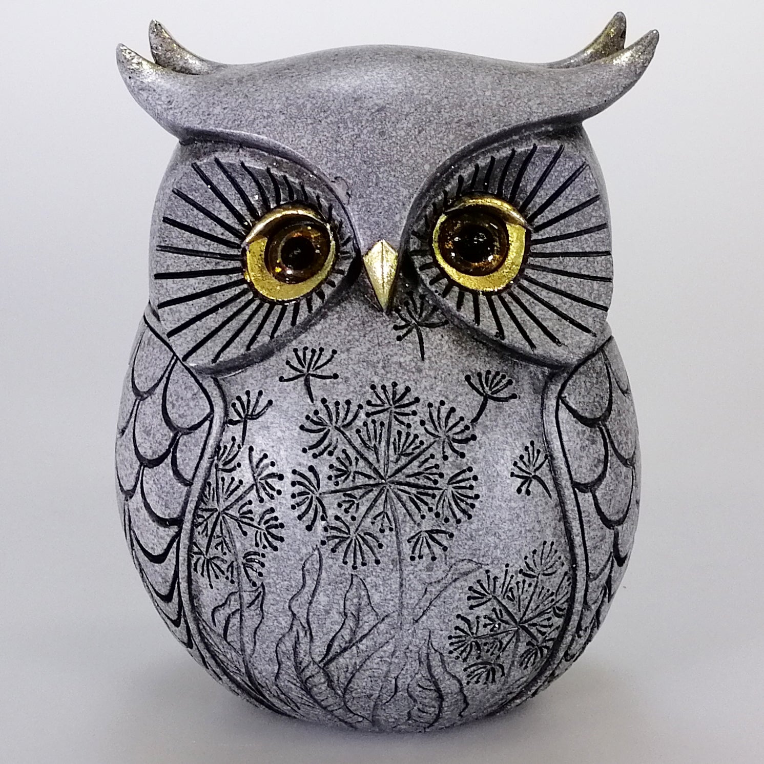 Grey Owl with Gold Accents - Small