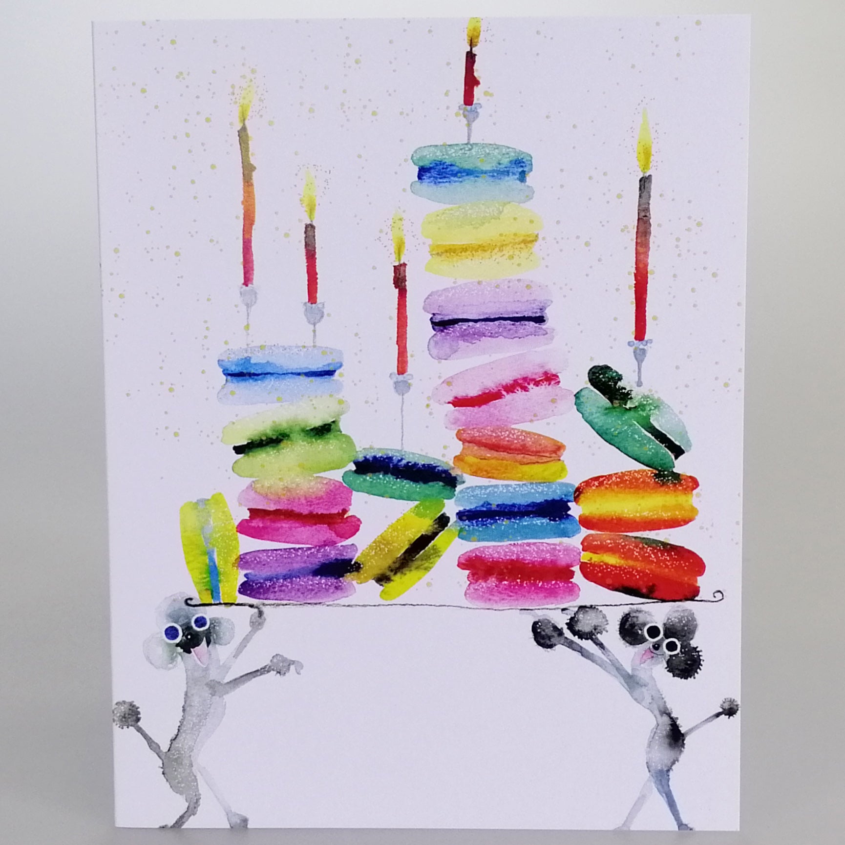 Poodles & Macarons Birthday Card