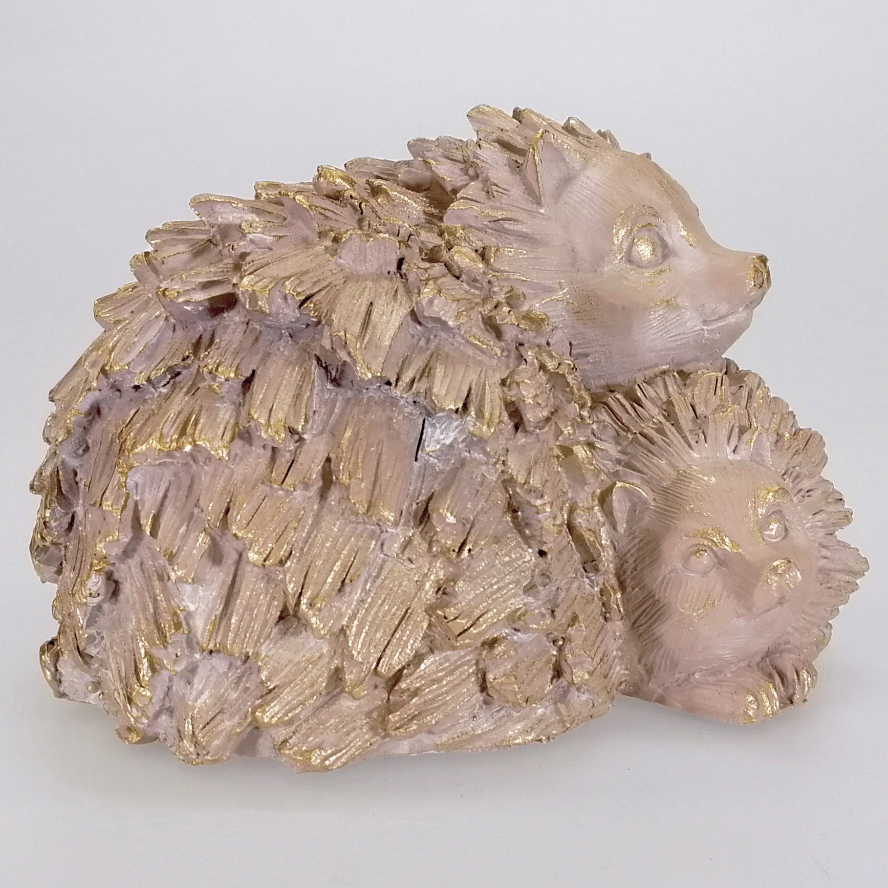 Driftwood Style Hedgehog & Baby Figurine