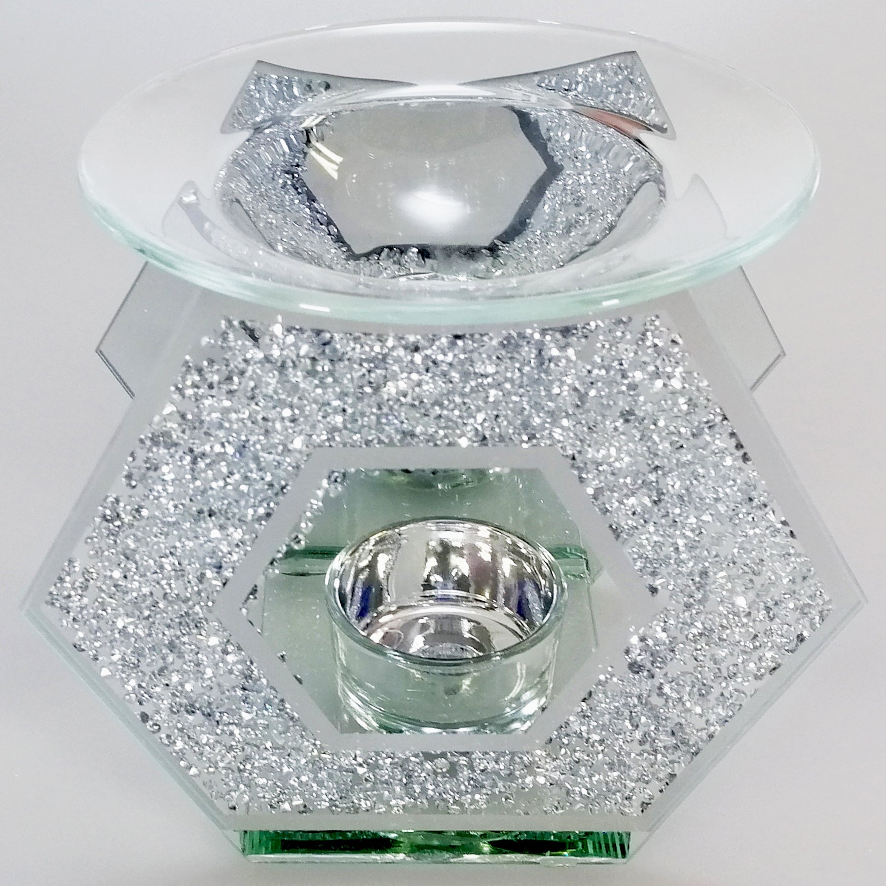 Desire Wax Melt & Oil Warmer - Clear Glass Hexagon