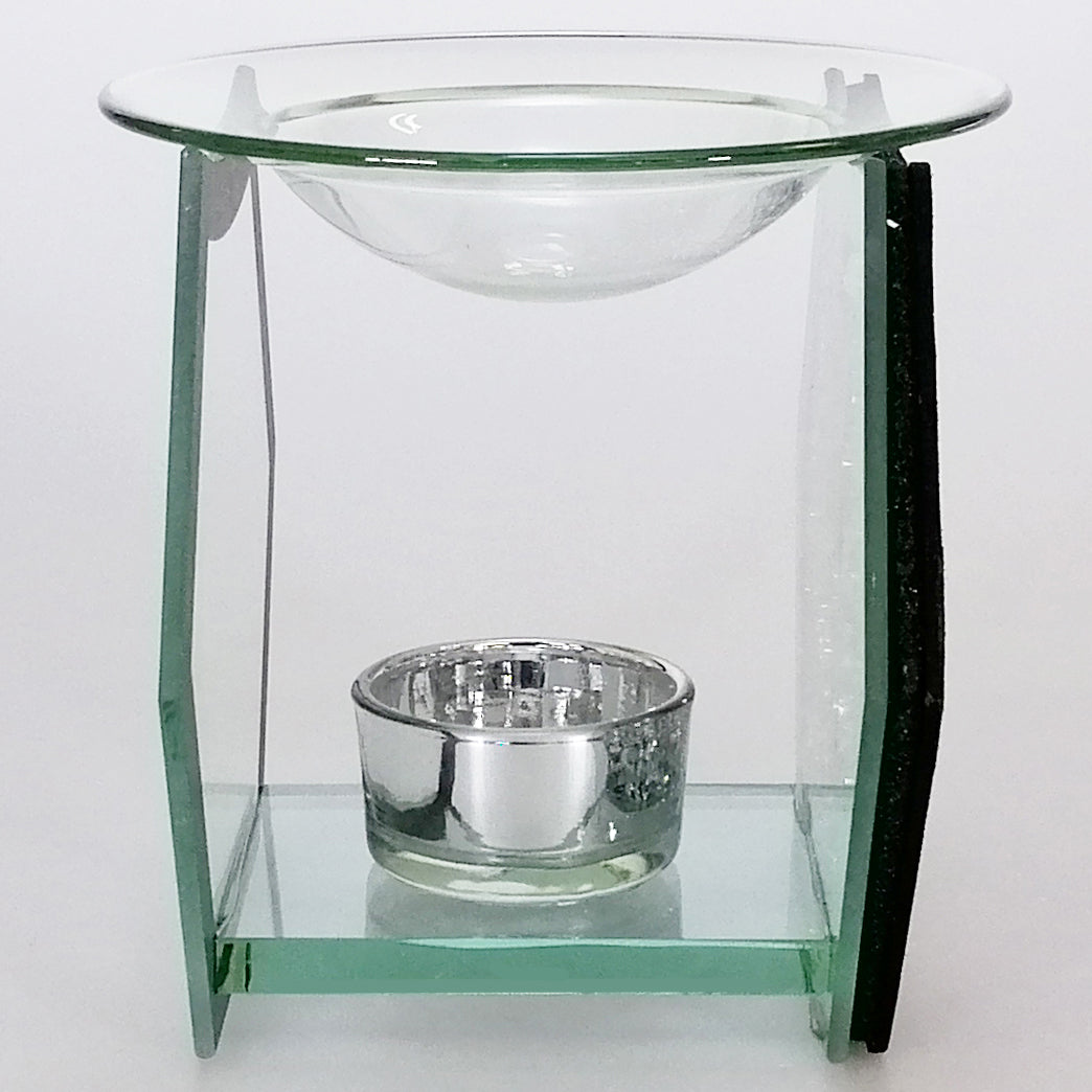 Desire Wax Melt & Oil Warmer - Clear Glass Hexagon with Butterfly