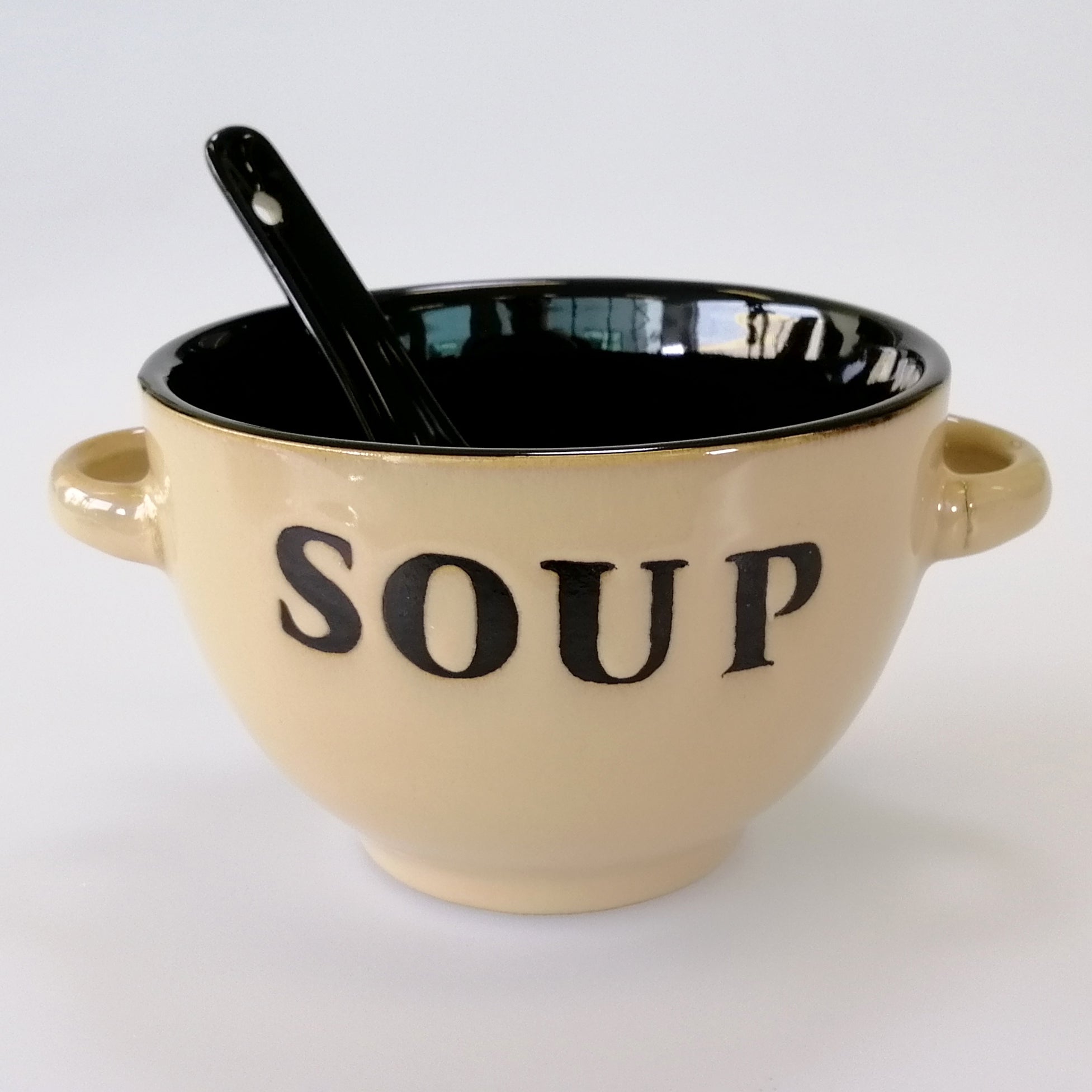Soup Bowl & Spoon Set - Cream