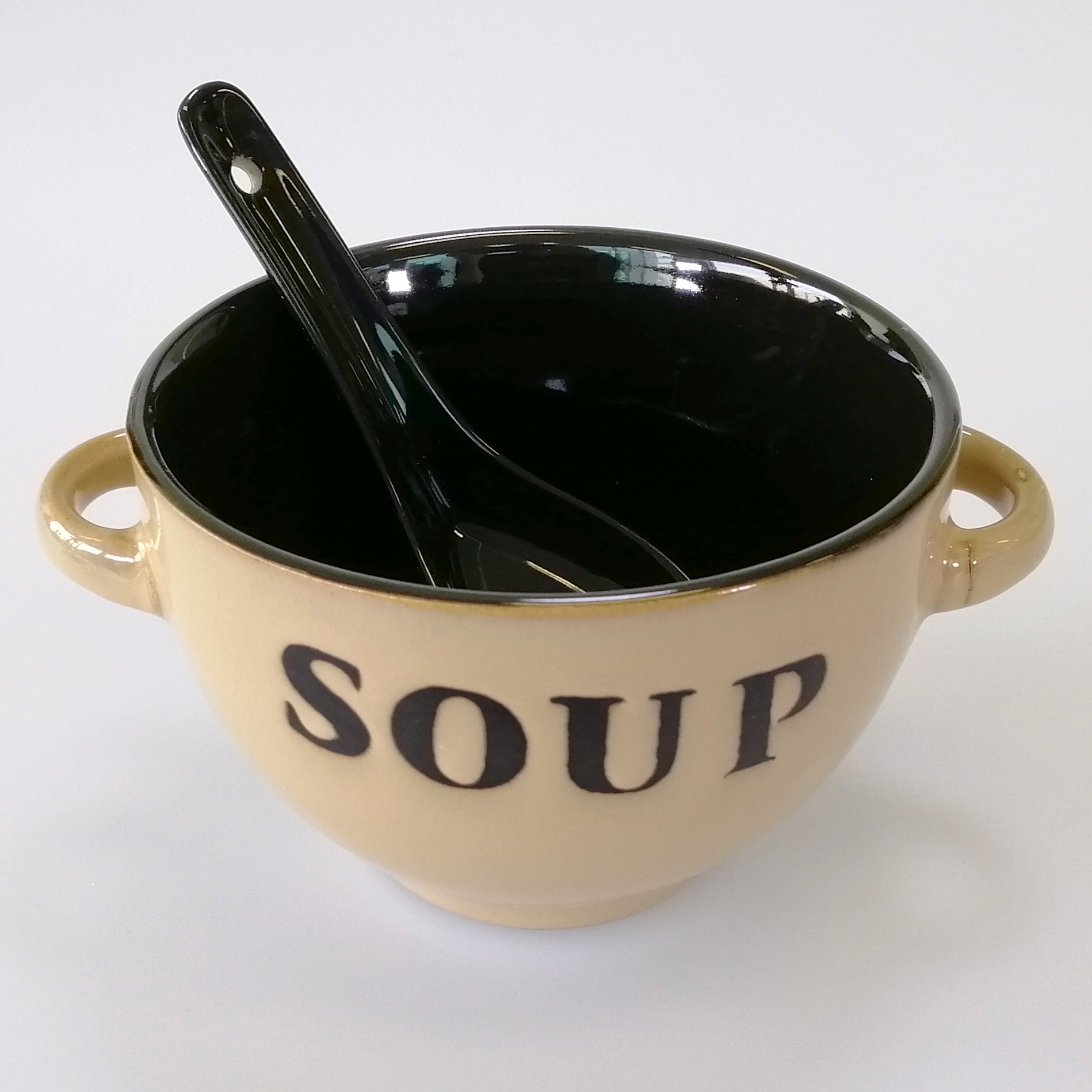 Soup Bowl & Spoon Set - Cream