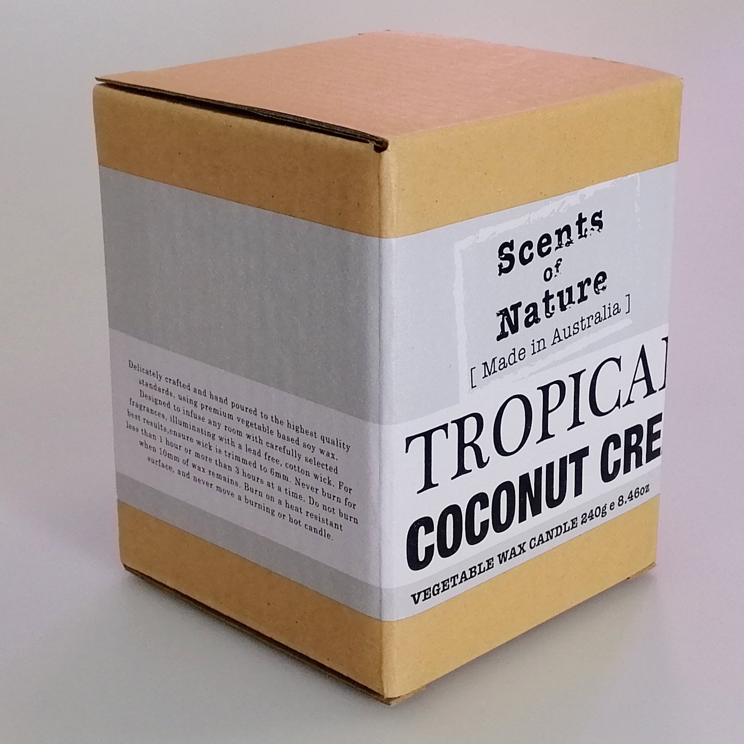 Vegetable Wax Candle - Tropical Coconut Cream - 240g