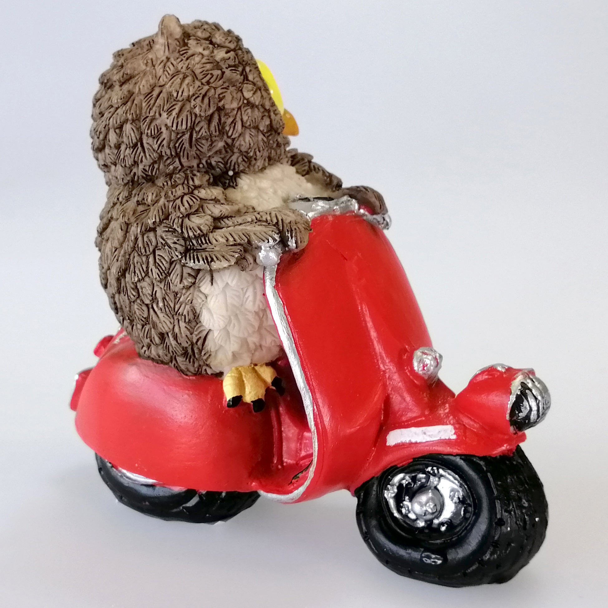 Owl On Red Moped Figurine