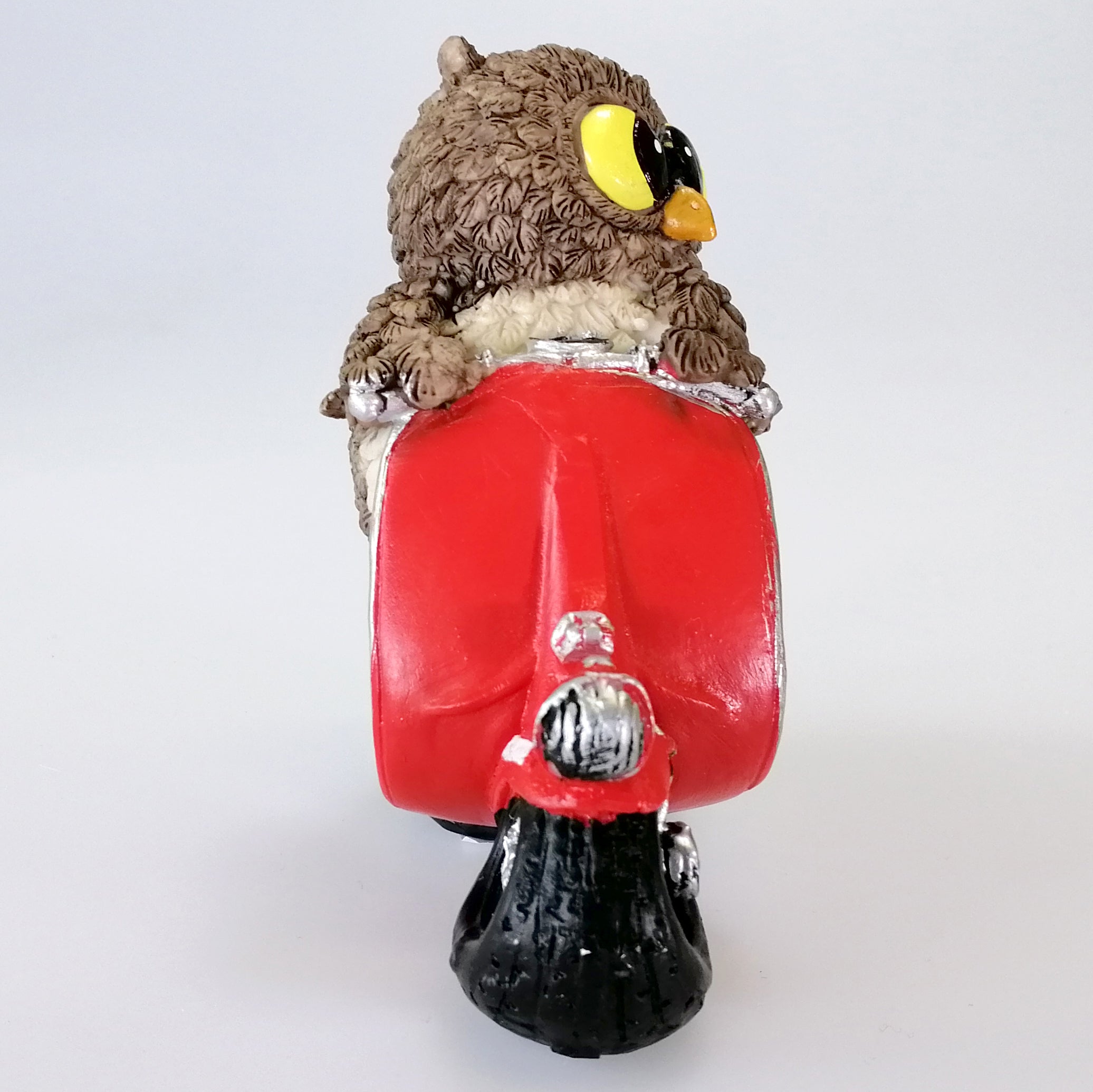 Owl On Red Moped Figurine