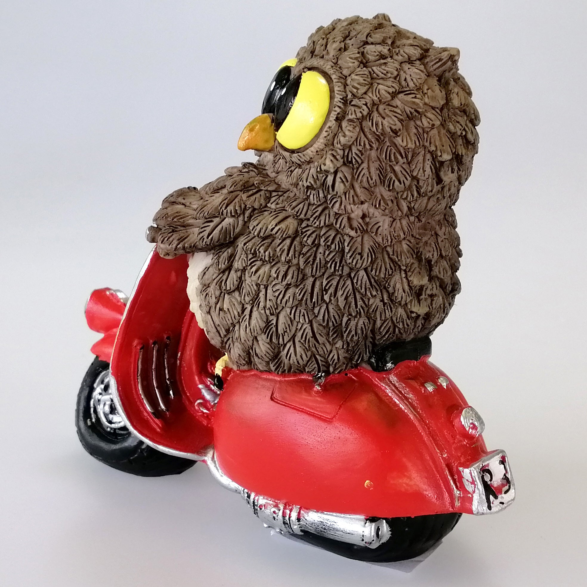 Owl On Red Moped Figurine