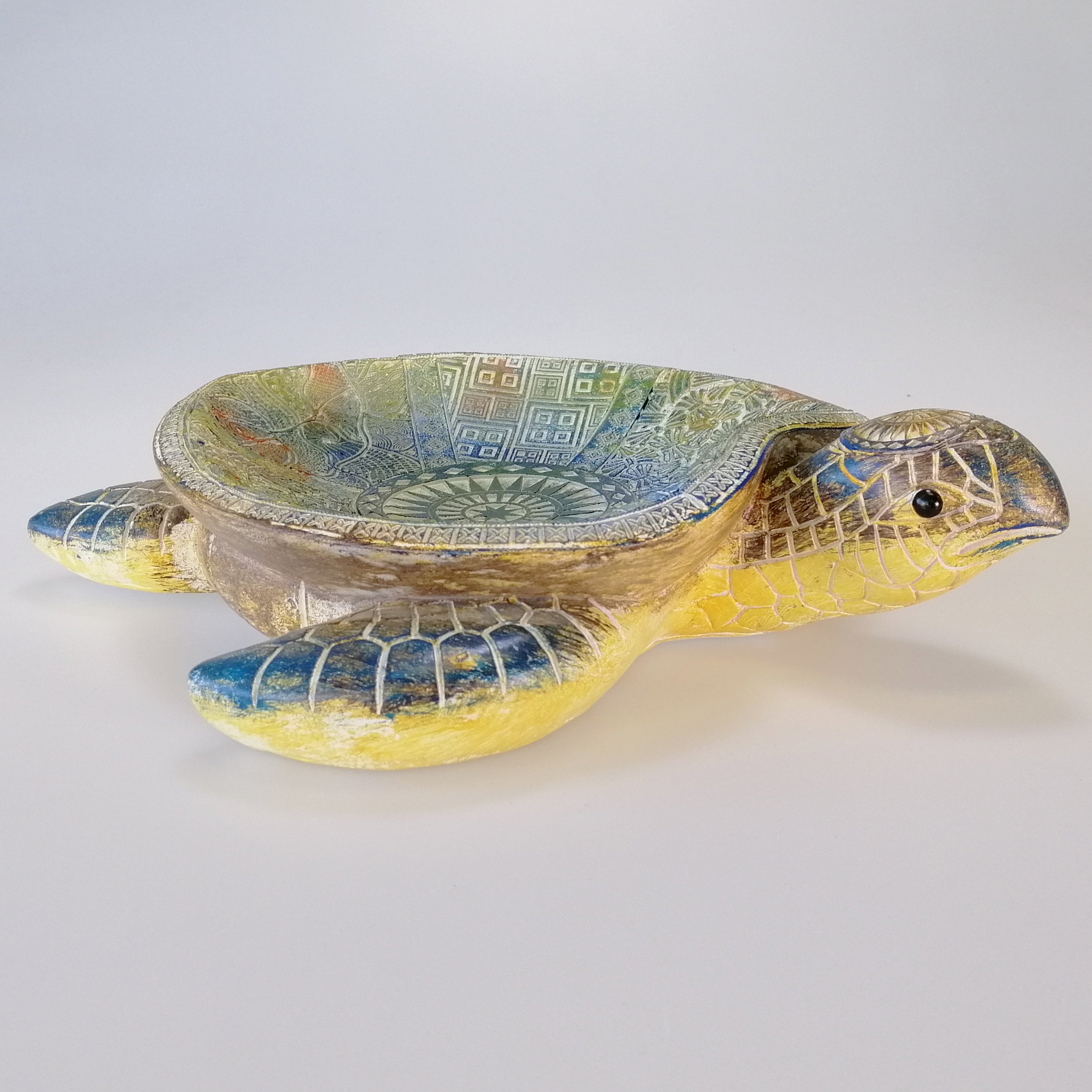 Painted Resin Turtle Dish
