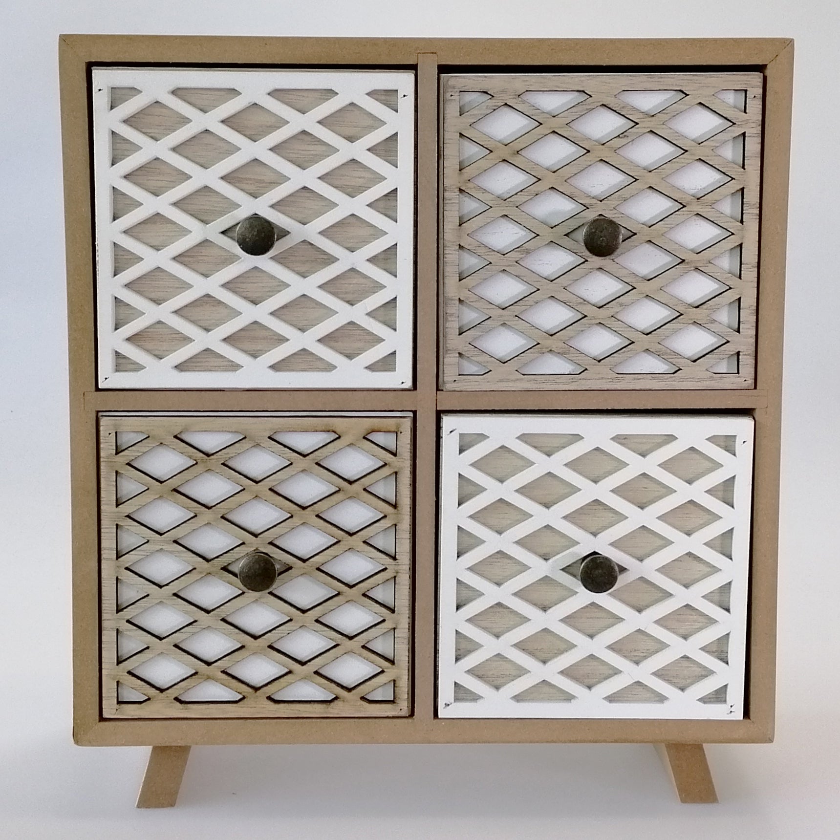 Woodbox - Natural Criss-Cross Four Drawers Set