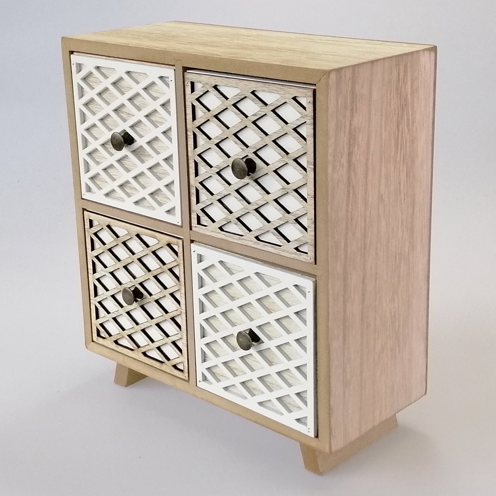Woodbox - Natural Criss-Cross Four Drawers Set