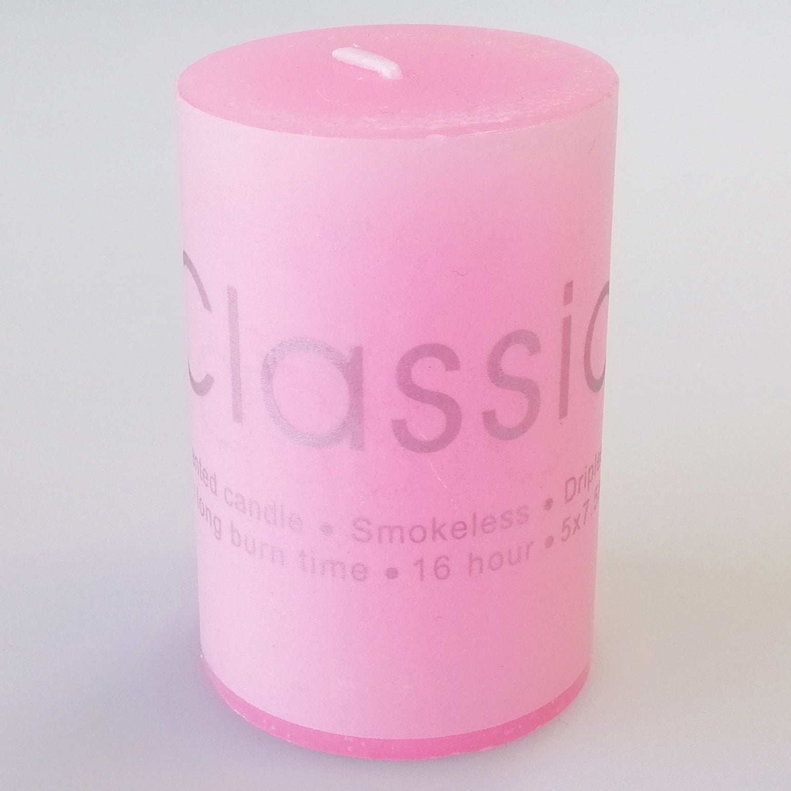 Classic Coloured Candle - 5 x 7.5cm - Rose
