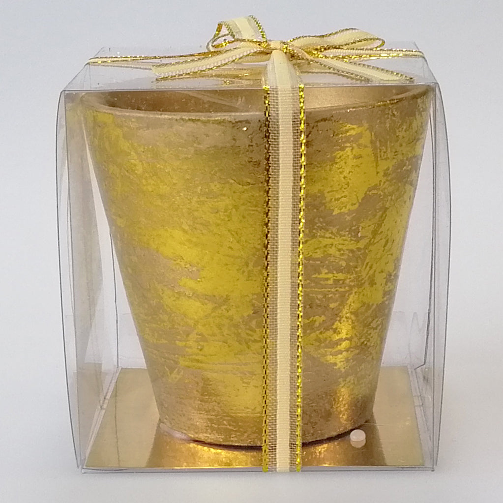 Rustic Votive Christmas Candle - Gold