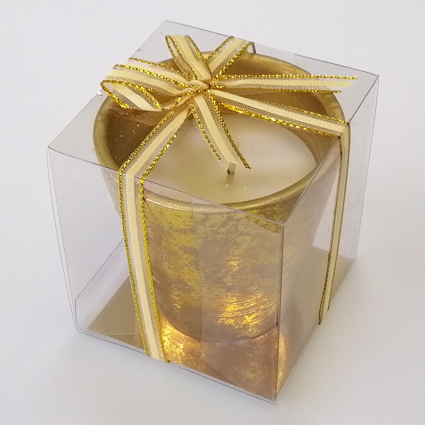 Rustic Votive Christmas Candle - Gold