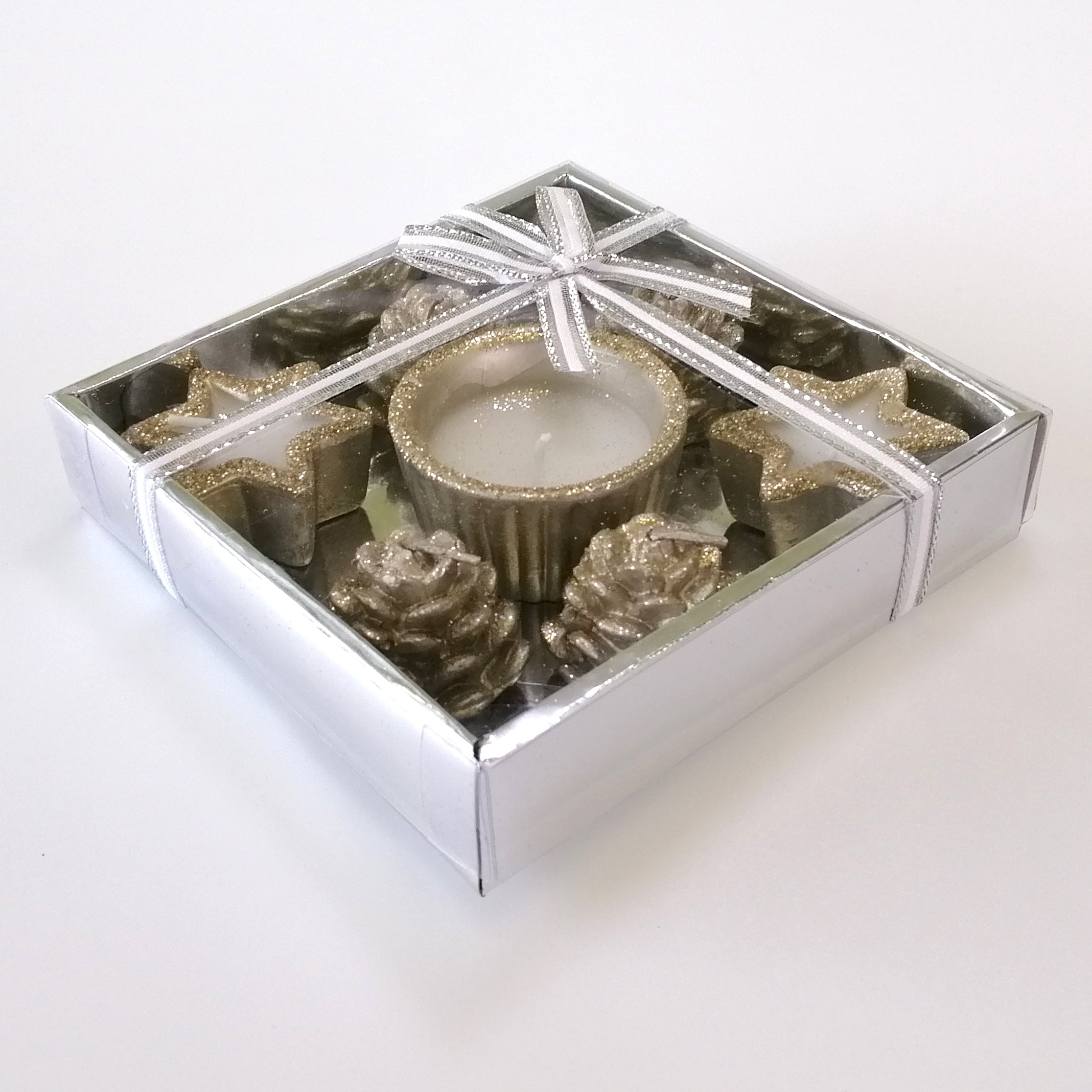 Christmas Candle Tealight Set - Silver