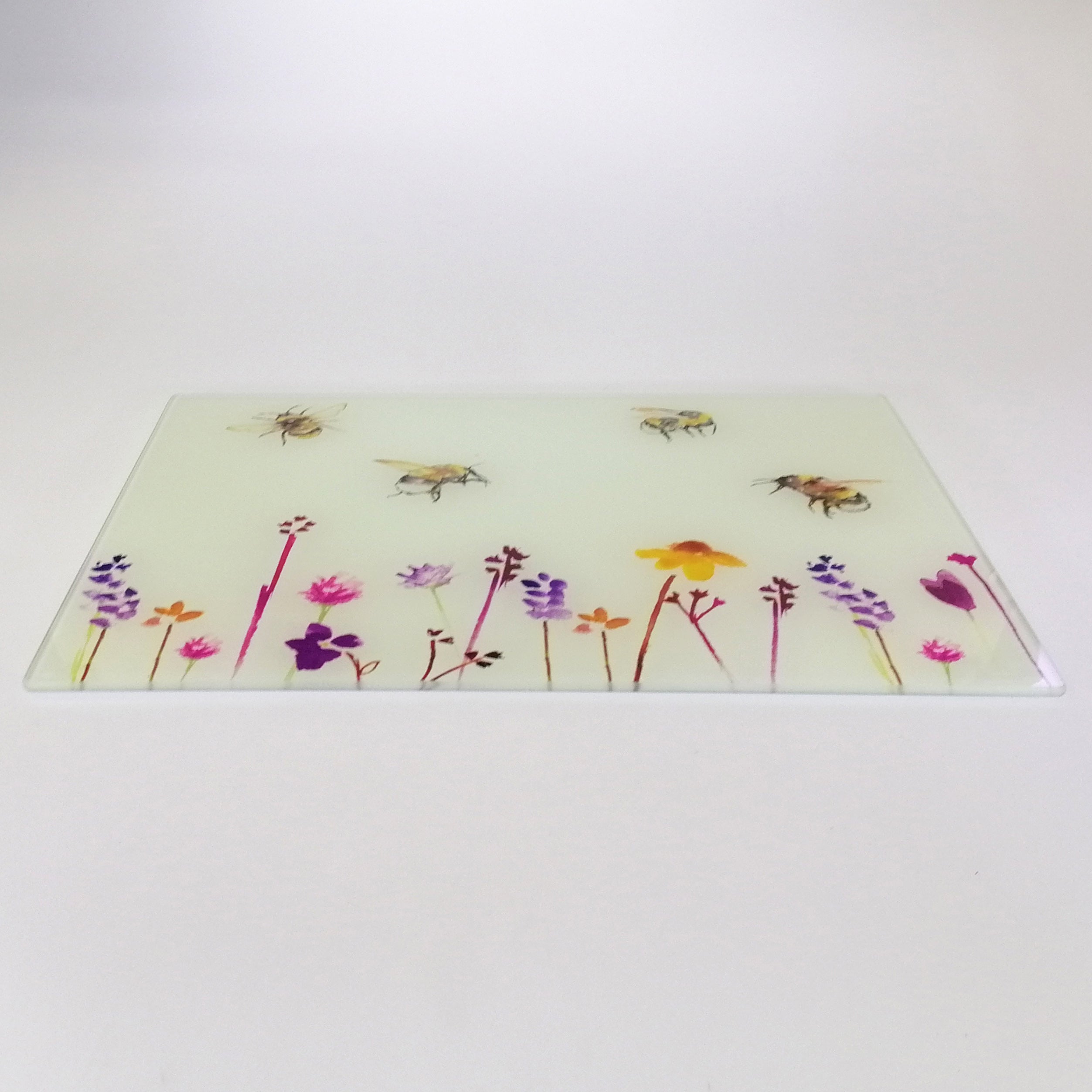 Tempered Glass Cutting Board - Busy Bees