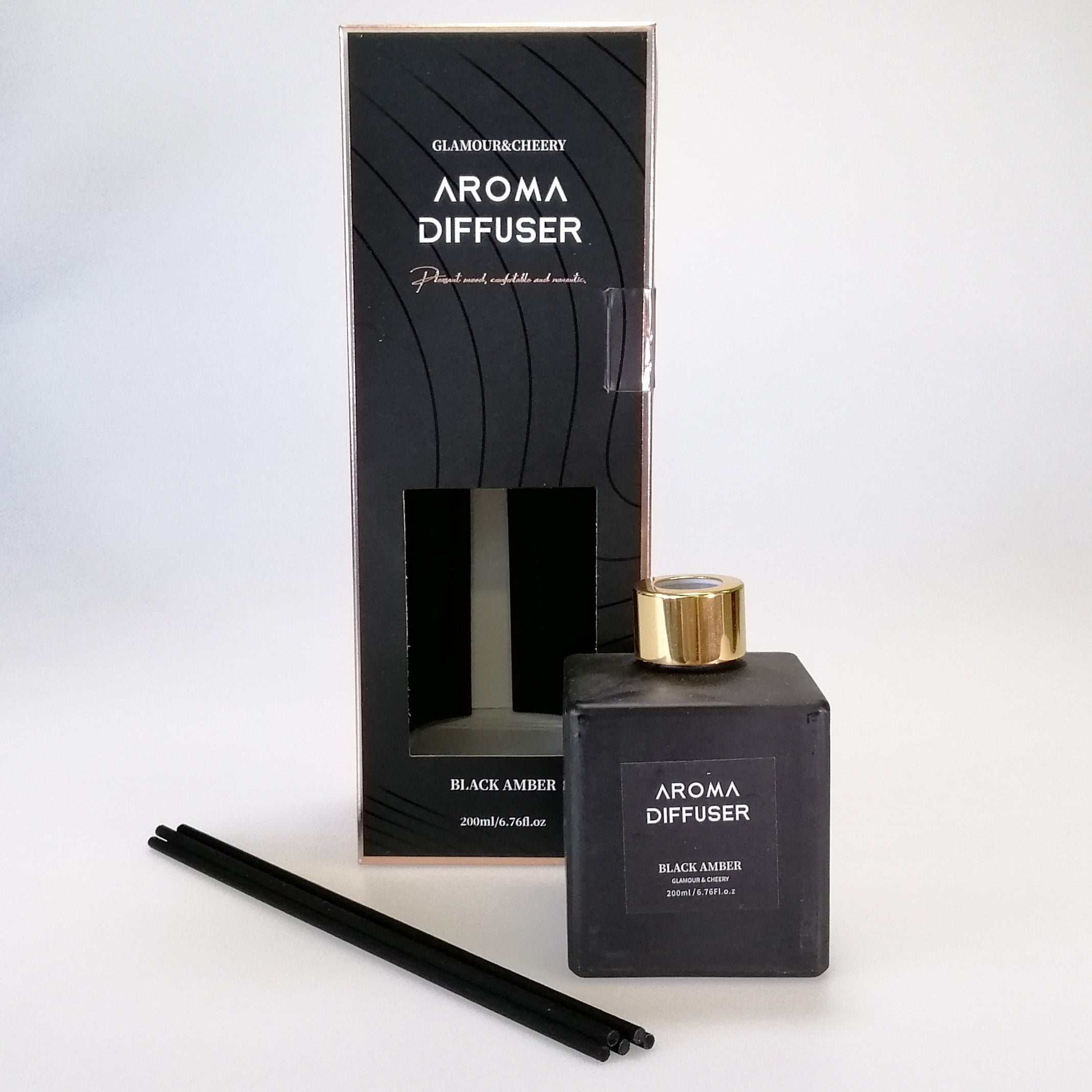 Glamour & Cheery Aroma Diffuser - Black Amber - 200ml