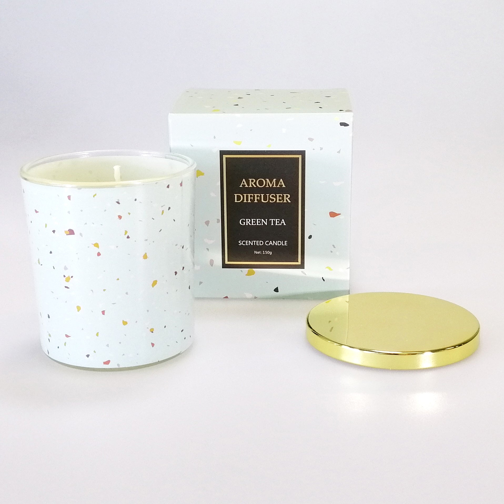 Marble Scented Candle - Green Tea - 150g