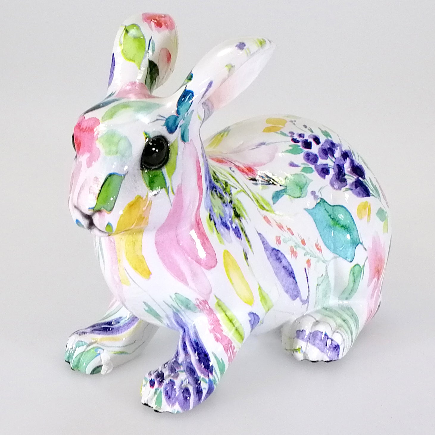 Floral Figurine - Sitting Rabbit