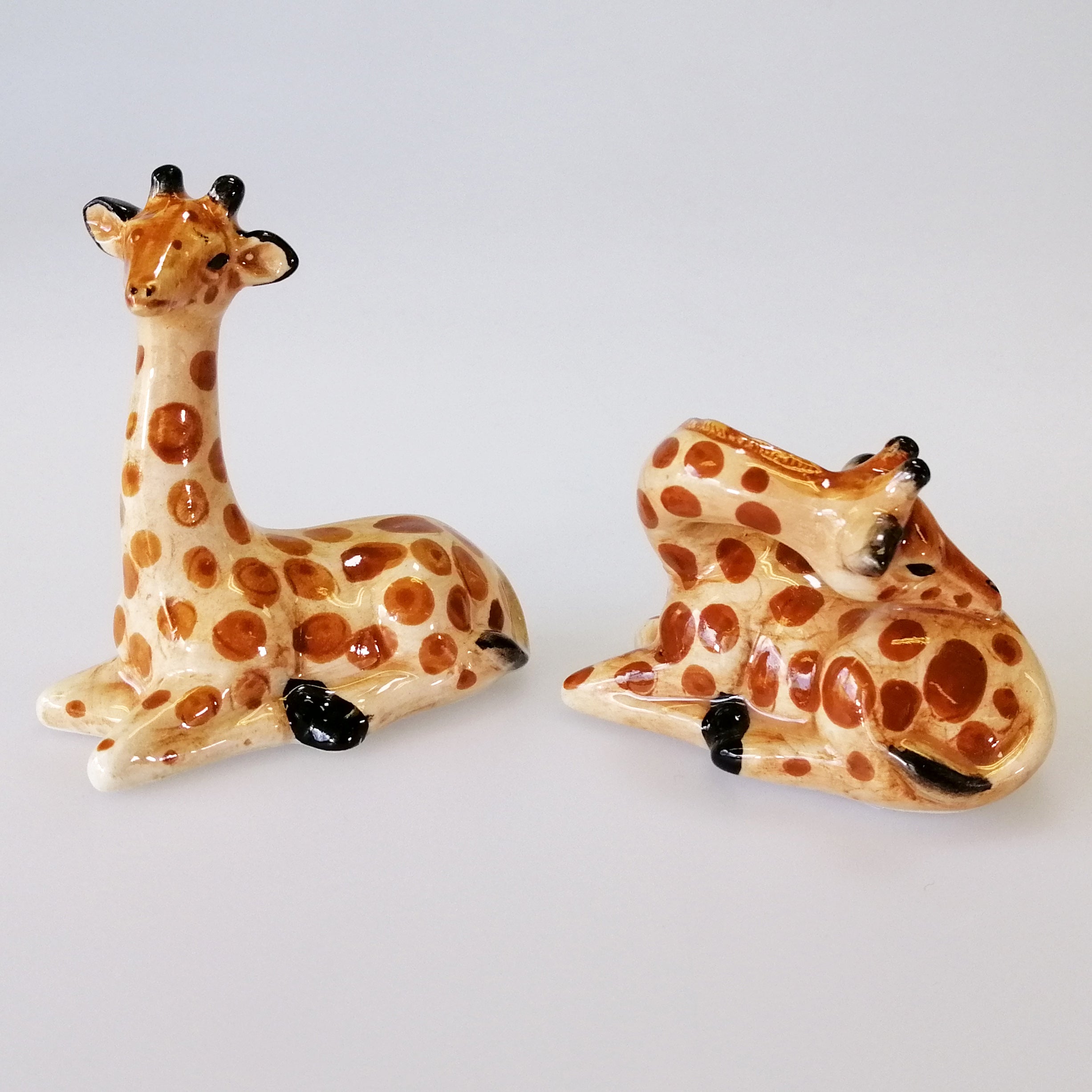 Resting Giraffes Collectible Ceramic Salt & Pepper Set