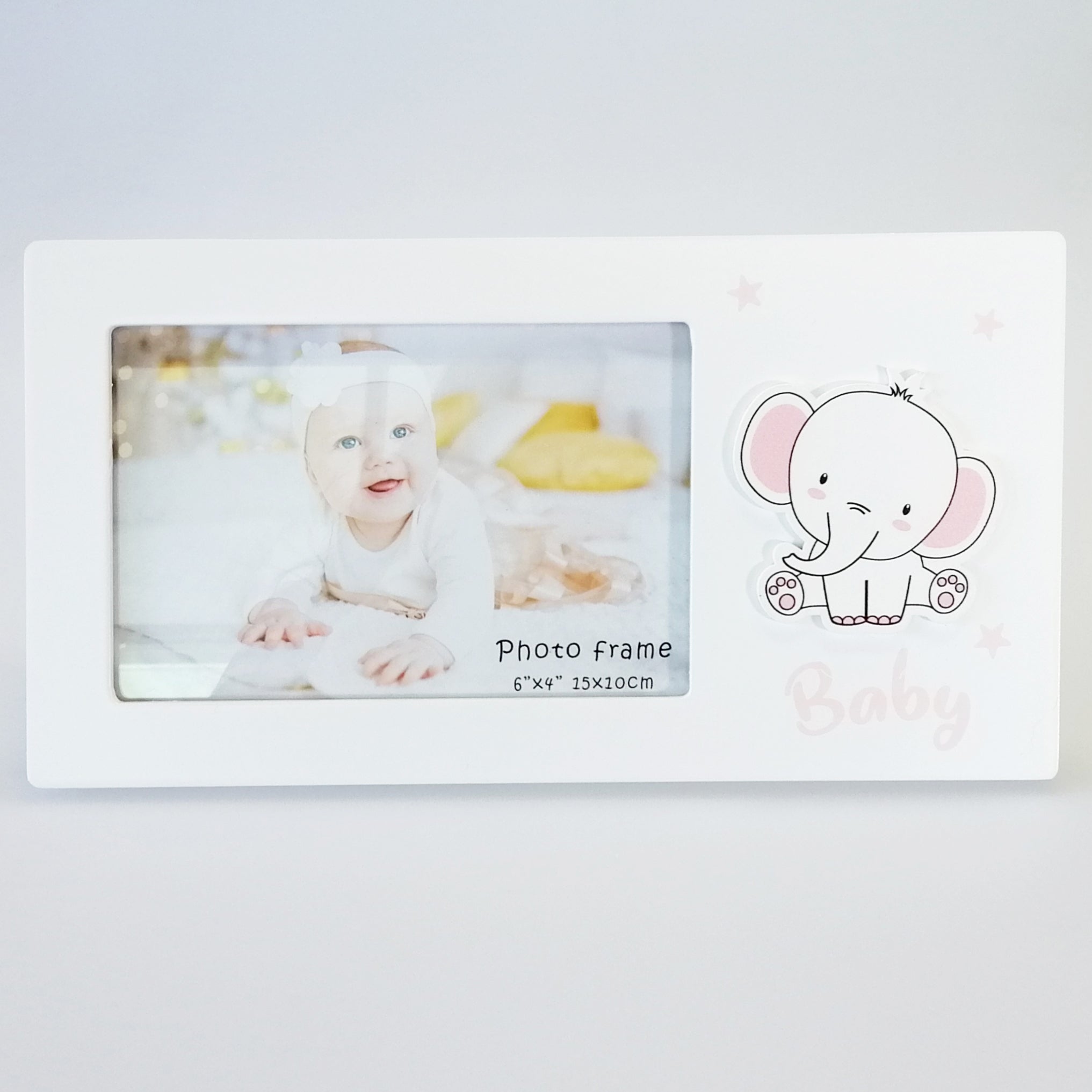 Baby Photo Frame 4"x 6" - Pink Elephant
