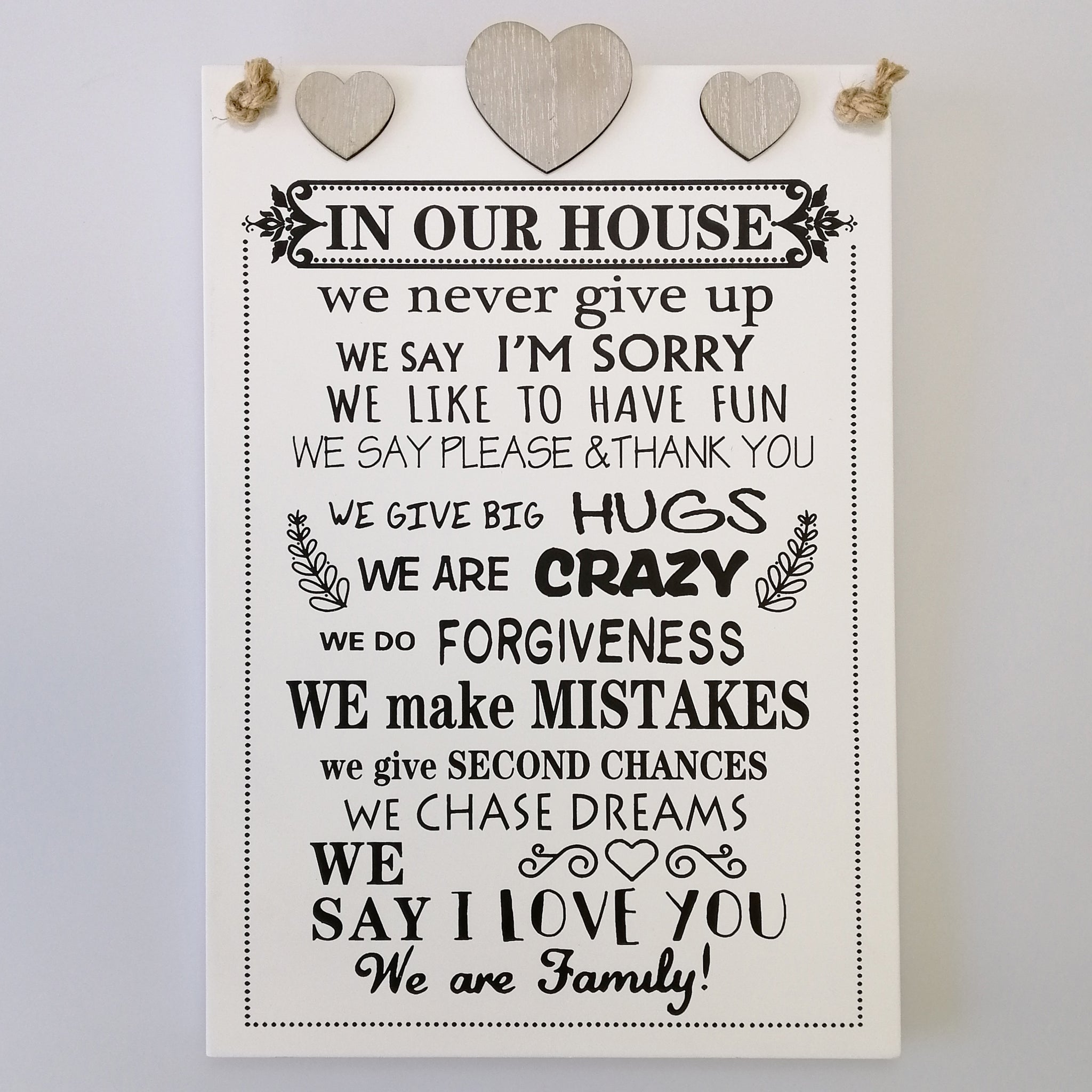 In Our House' Large Plaque Sign – Acquisitions New Zealand