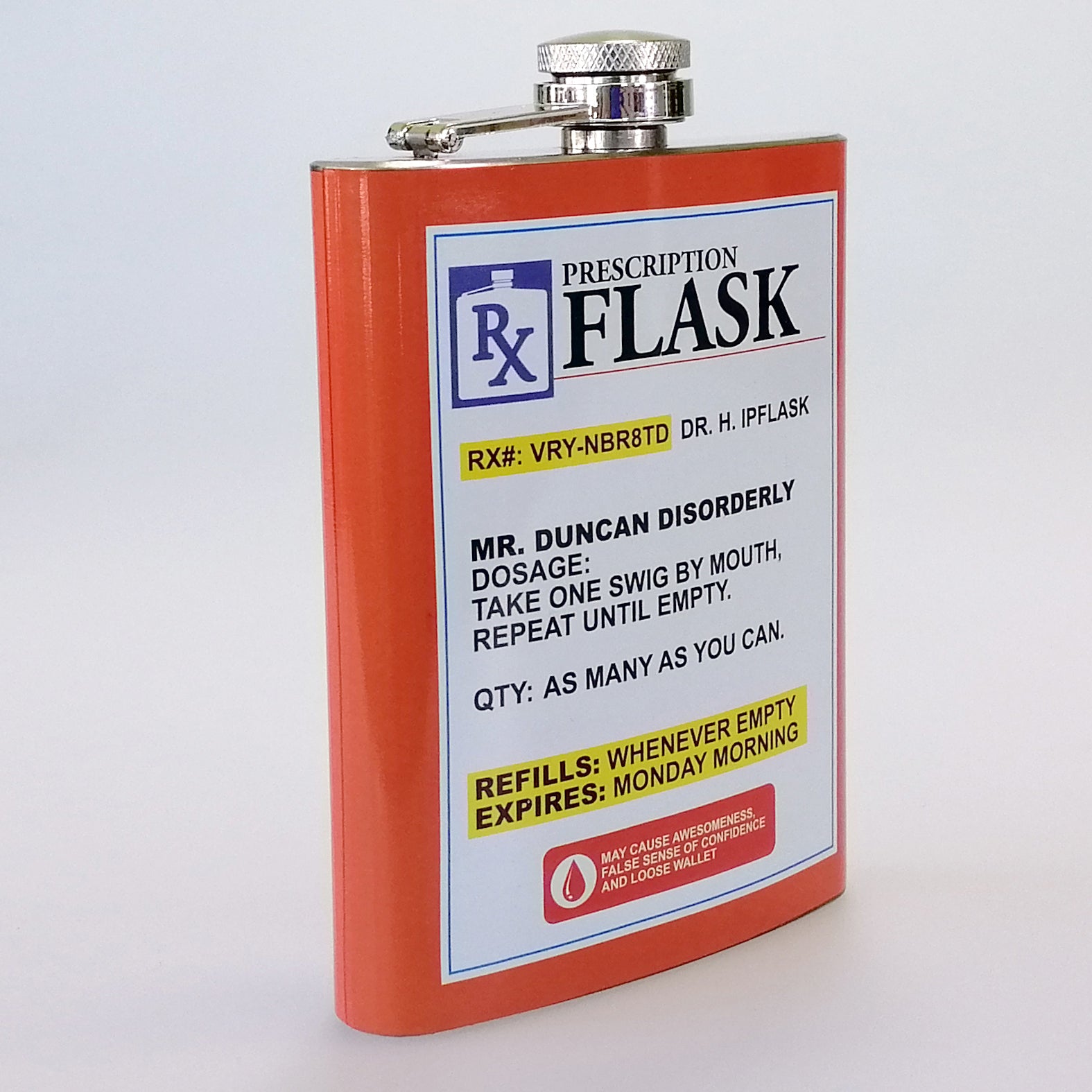 Stainless Steel 'Prescription' Flask - 235ml