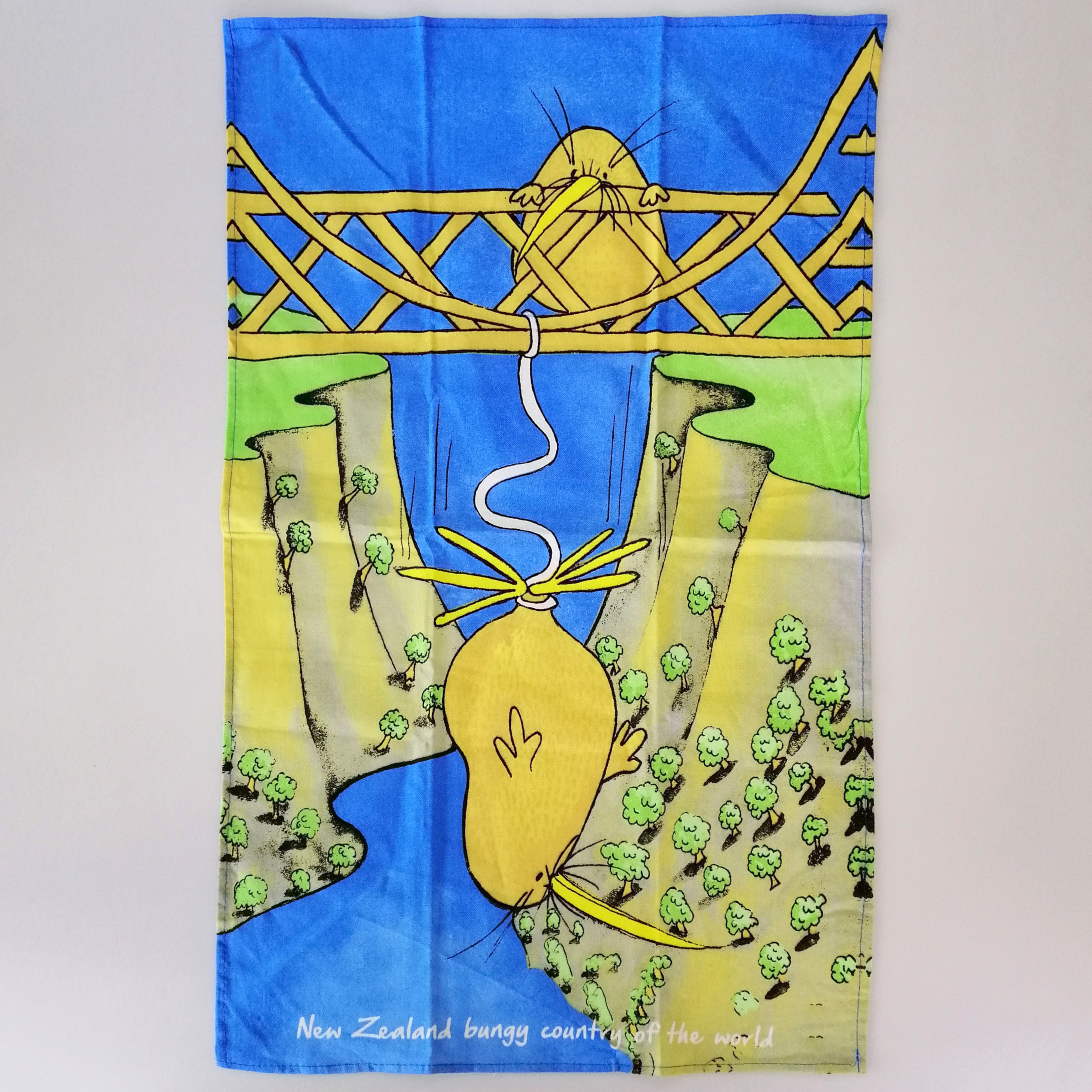 Tea Towel - Bungy Jumping Kiwi