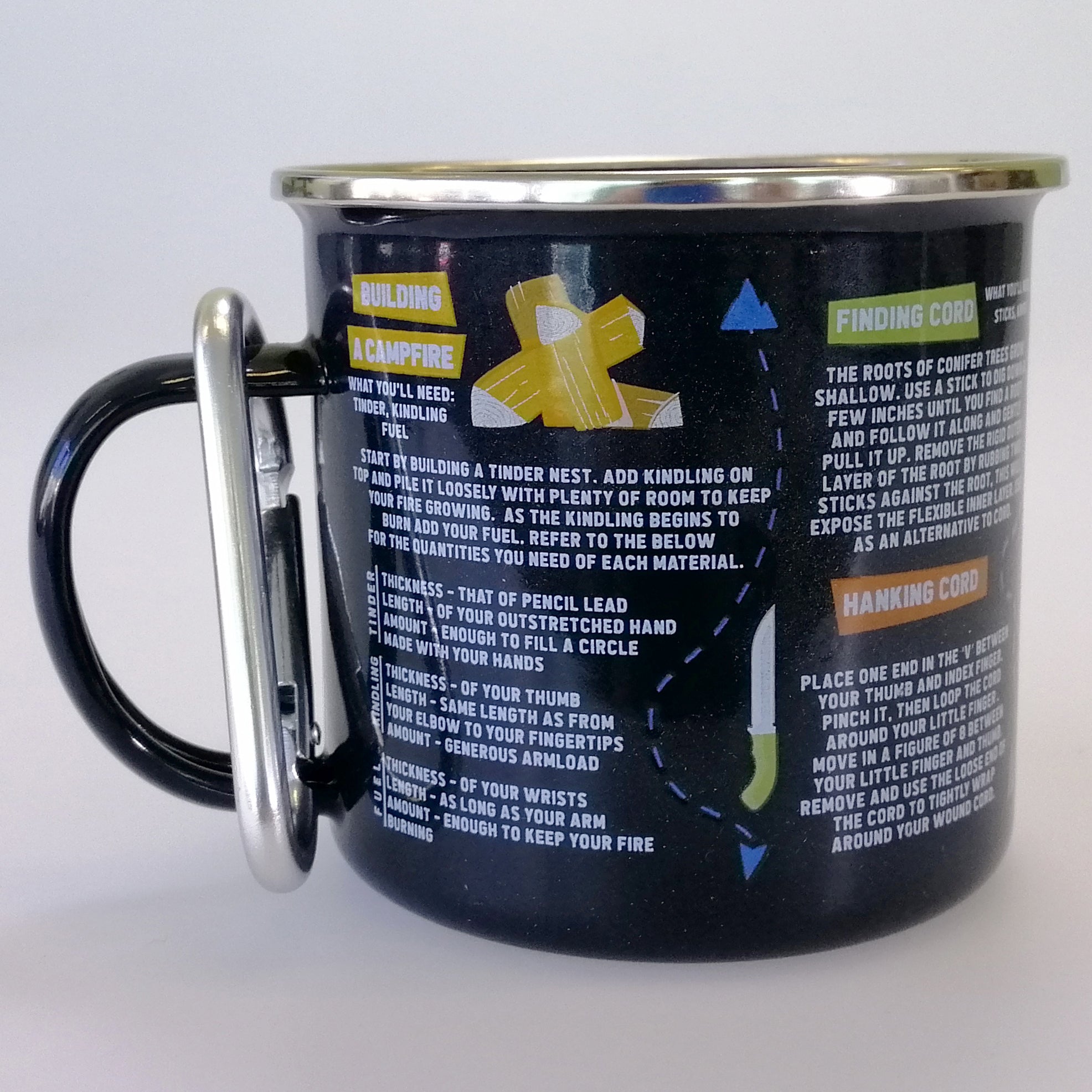 Enamel Survival Guide Mug & Carabiner