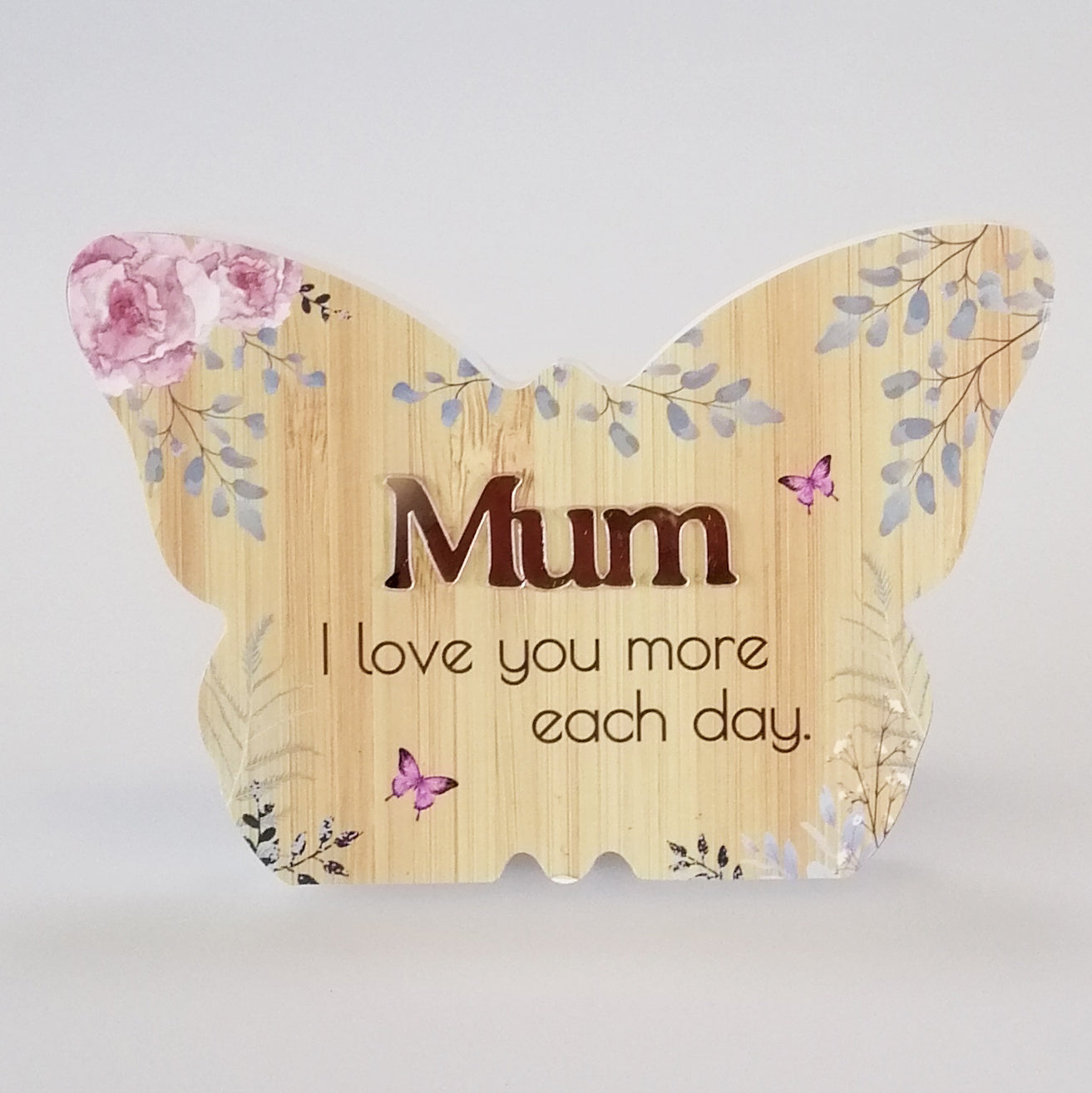 Mum' Spring Butterfly Plaque