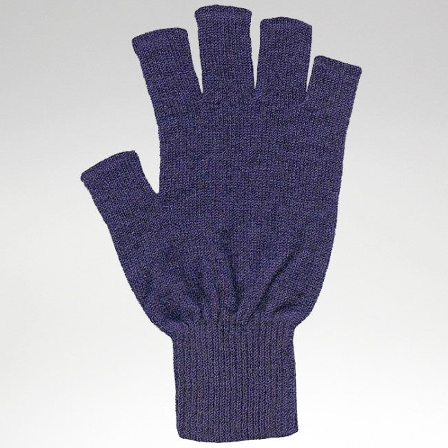 Fingerless Gloves - Possum Merino - Violet - Large